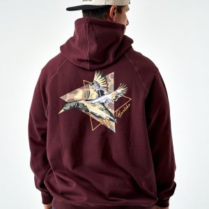 Fleece Hoodie - Pintail Triangle Duck - Maroon
