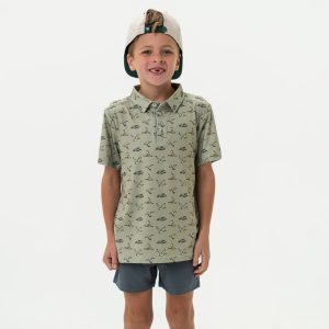 Youth - Performance Polo - Flying Ducks Green