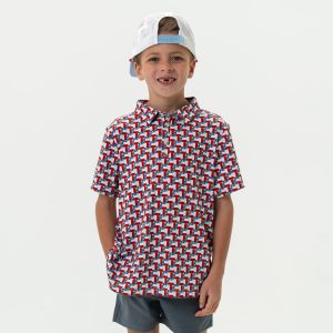Youth - Performance Polo - Texas Flag