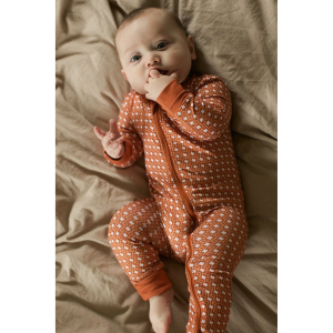 Baby Zip Up - Texas - Orange & White