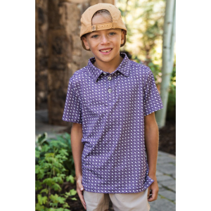 Youth - Performance Polo - Texas - Purple & White