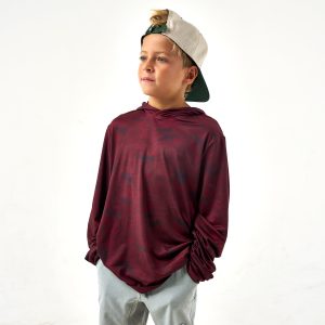 Youth - Performance Hoodie - Maroon Texas Camo
