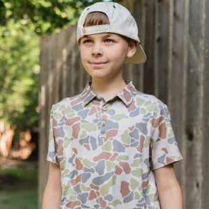 Youth - Performance Polo - Driftwood Camo